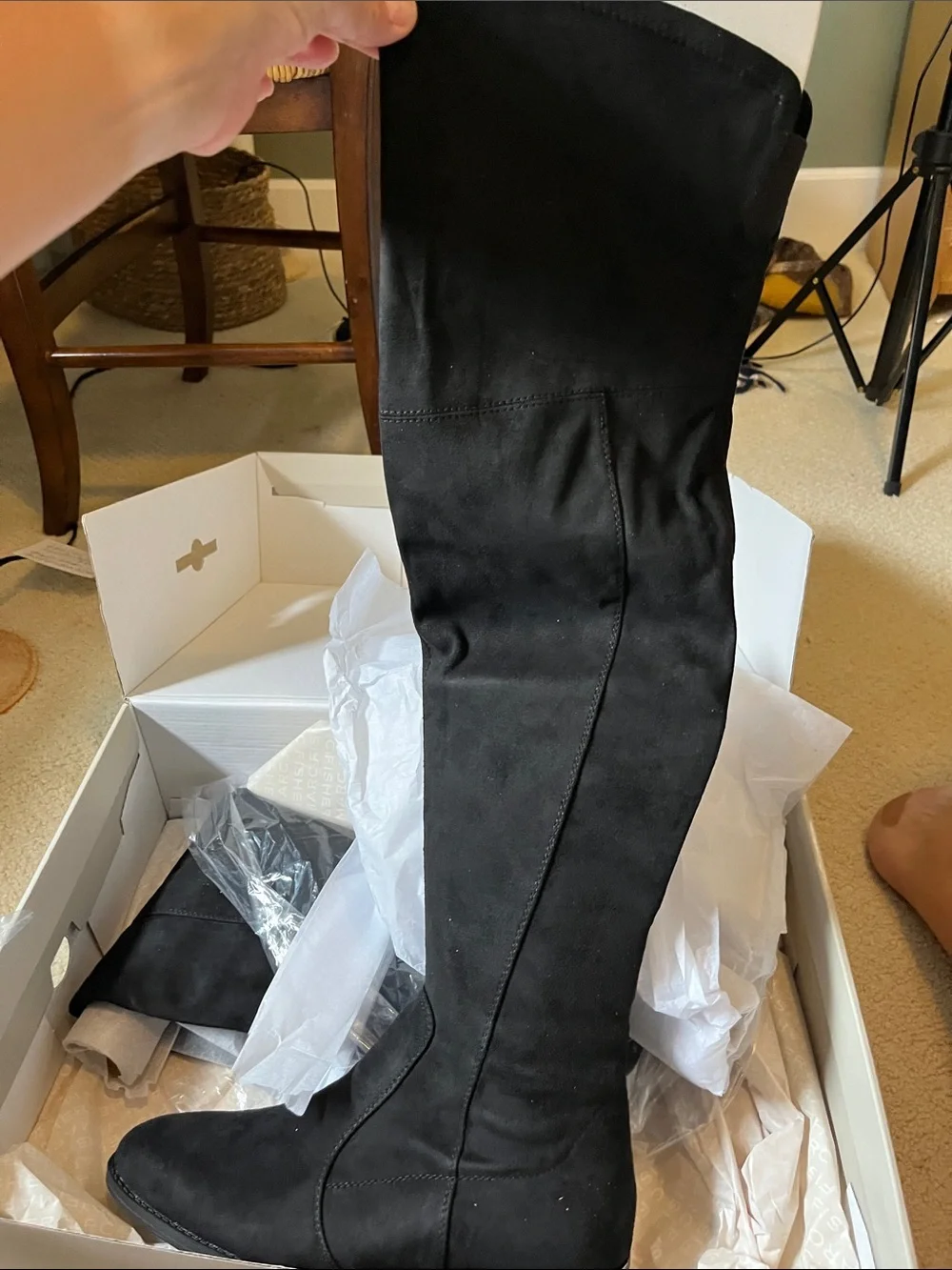 Marc Fisher Over-the-Knee Black Suede Boots